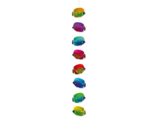 chaîne de poissons "Tropical" petit 120cm de long, 8 poissons 13 x 10cm