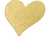 Herz auf Klammer Holz gold 7,5 x 7,5cm