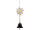 cloche en métal avec edelweiss en bois h 28cm