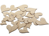 Holzherzen klein 24 Stück natur/braun, 3/4/5cm