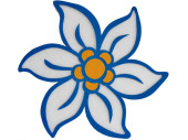 Oktoberfest-Edelweiss Watte weiss/blau/gelb, Watte/Filz,...