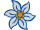 Oktoberfest-Edelweiss Watte weiss/blau/gelb, Watte/Filz, 2-seitig, B 47 x H 50 cm