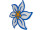 Oktoberfest-Edelweiss Watte weiss/blau/gelb, Watte/Filz, 2-seitig, B 47 x H 50 cm