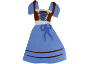 Oktoberfest-Dirndl aus Watte blau/weiss/braun Watte/Filz,...