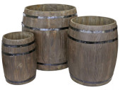 Holzfässer "Antik-Art" 3er Set...