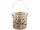 Windlicht Birke Halloween-Gesicht, H 30cm,Glas 10x10cm