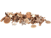 Holzbaumscheiben,Sterne,Äste 250g, 4-5cm / 8-13cm