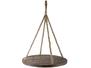 Hängepodest rund an Seil braun/natur Ø 56 x H 70cm