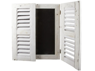 Holzfenster "Antik-Art" mit Kreidetafel weiss, H 70 x B 112 x T 3 cm
