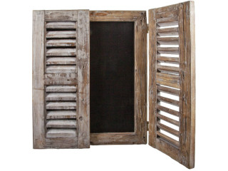 Holzfenster "Antik-Art" mit Kreidetafel braun, H 70 x B 112 x T 3 cm