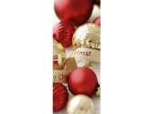 Textilbanner Christmas Balls 75x180cm, rot/gold...