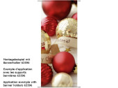 Textilbanner Christmas Balls 75x180cm, rot/gold Schlauchnaht oben+unten