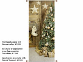 Textilbanner W-baum/Cheminée 75x180cm, braun/grün Schlauchnaht oben+unten