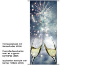 Textilbanner Gläser/Firework 75x180cm, bläulich...