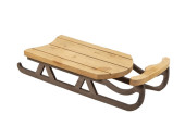 Schlitten Nostalgie Holz klein braun, 46 x 20 x H 11,5 cm