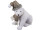 Eisbär sitzend Schal/Mütze weiss-grau, 28 x 43 x 33 cm