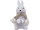 Schneehase mit Schal weiss-grau, 16 x 20 x 32 cm