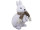 Schneehase mit Schal weiss-grau, 16 x 20 x 32 cm