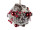 Zweigball mit Kugeln "Frosty" Holz, grau/rot, Ø 13cm
