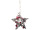 Stern mit Kugeln "Frosty" Holz, grau/rot,25 x 26 x 6cm