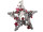 Stern mit Kugeln "Frosty" Holz, grau/rot,25 x 26 x 6cm