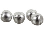 Äpfel silberfarben 4 Stück 8cm