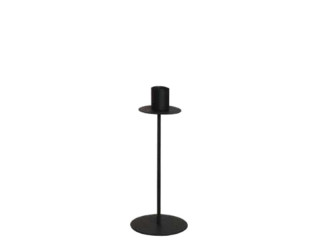 Kerzenhalter Metall 1er 20cm schwarz, Fuss Ø 8cm