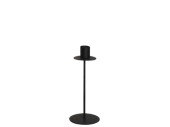 Kerzenhalter Metall 1er 20cm schwarz, Fuss Ø 8cm