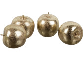 Äpfel goldfarben 4 Stück 8cm