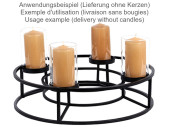 Adventskranz-Ständer Metall schwarz, mit 4...
