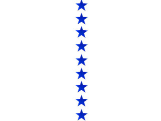 Sternenkette 10-tlg. blau 200cm lang x Ø 15cm, Folie