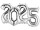 Sparset Folienballons 2025 silber, H 86-88cm, 4 Zahlen