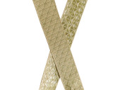 gift ribbon "rhomb shine" beige/gold 25mm x 20m