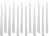 bougies flambeaux 12 pièces h 25cm blanches