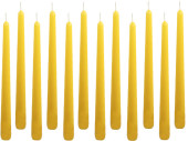 bougies flambeaux 12 pièces h 25cm citron