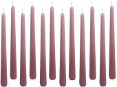 tapered candles 12 pieces h 25cm antique pink