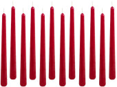 tapered candles 12 pieces h 25cm crimson