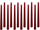 tapered candles 12 pieces h 25cm old red