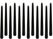 bougies flambeaux 12 pièces h 25cm noir