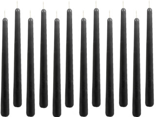 tapered candles 12 pieces h 25cm anthracite