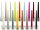 bougies flambeaux 12 pièces h 25cm diff. couleurs