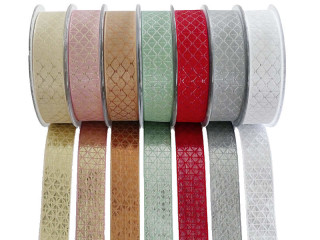 ruban cadeau "losange brillant" diff. couleurs