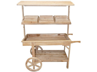 market cart with 6 wooden boxes nature-washed 134 x 53 x H 169cm