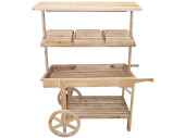 market cart with 6 wooden boxes nature-washed 134 x 53 x...