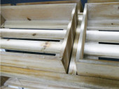 market cart with 6 wooden boxes nature-washed 134 x 53 x H 169cm
