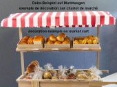 roof for market cart red/white 82 x 136cm