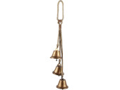 3 metal bells with cord h 58cm