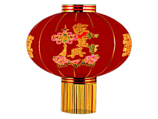 China-Lampion traditionell rot/gold, mit Aufdruck, Ø 90cm