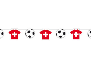Girlande Fussball/CH-Trikot L 3m, Papier