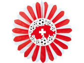 Faltrosette Fussball/CH Ø 60cm rot/weiss,...
